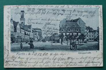 AK Fürth / 1905 / Königsstrasse / Geschäft Tannenbaum Engelhardt / Strassenansicht